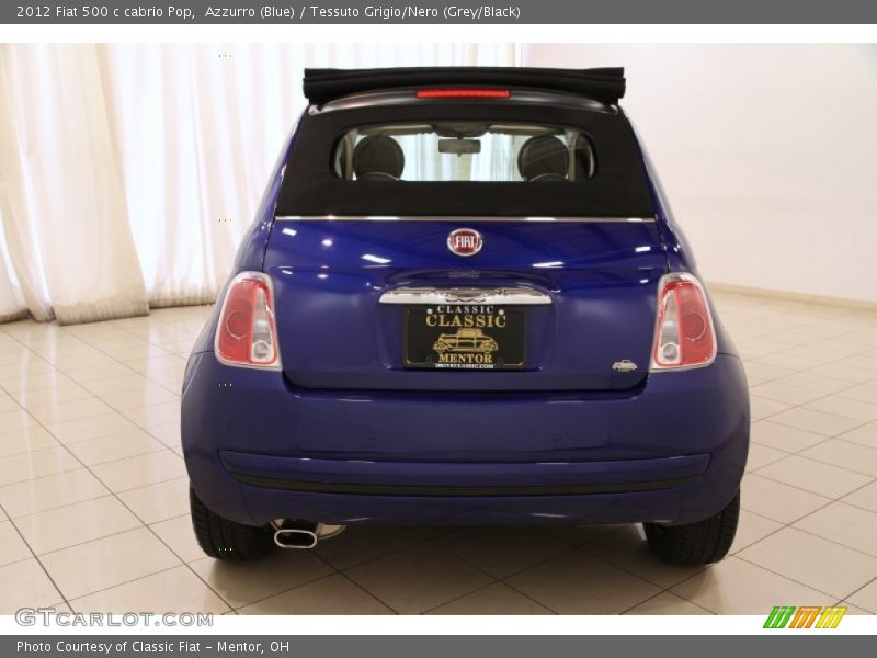 Azzurro (Blue) / Tessuto Grigio/Nero (Grey/Black) 2012 Fiat 500 c cabrio Pop