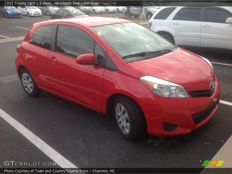 Absolutely Red / Ash Gray 2012 Toyota Yaris L 3 Door