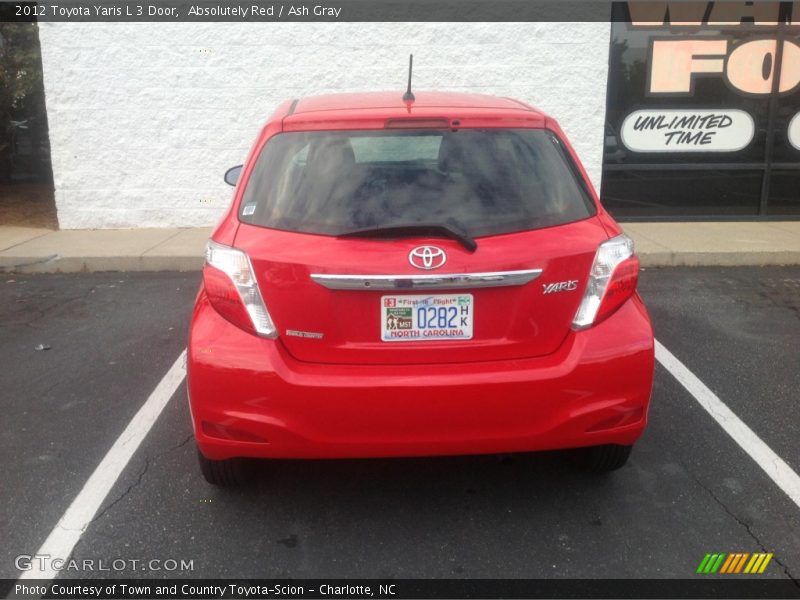 Absolutely Red / Ash Gray 2012 Toyota Yaris L 3 Door