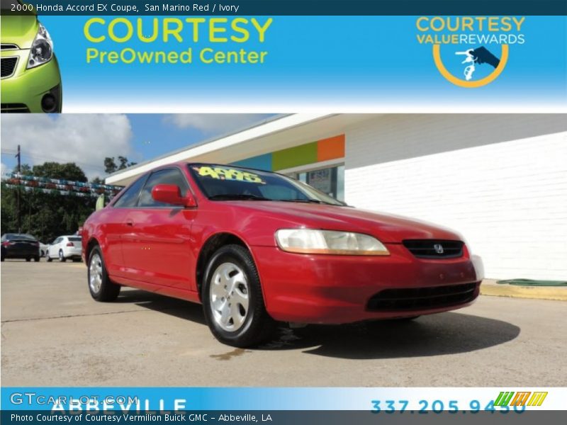 San Marino Red / Ivory 2000 Honda Accord EX Coupe