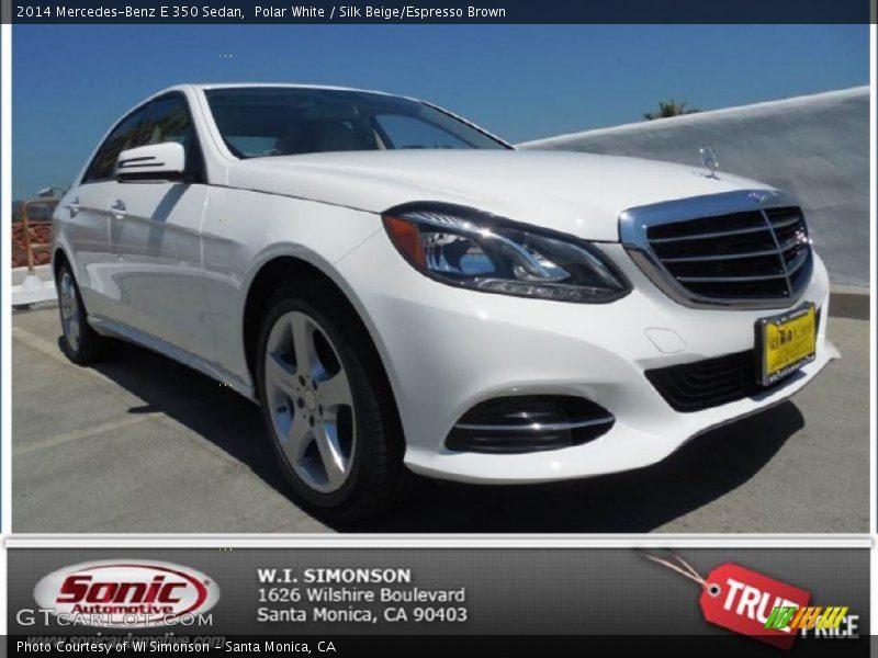Polar White / Silk Beige/Espresso Brown 2014 Mercedes-Benz E 350 Sedan
