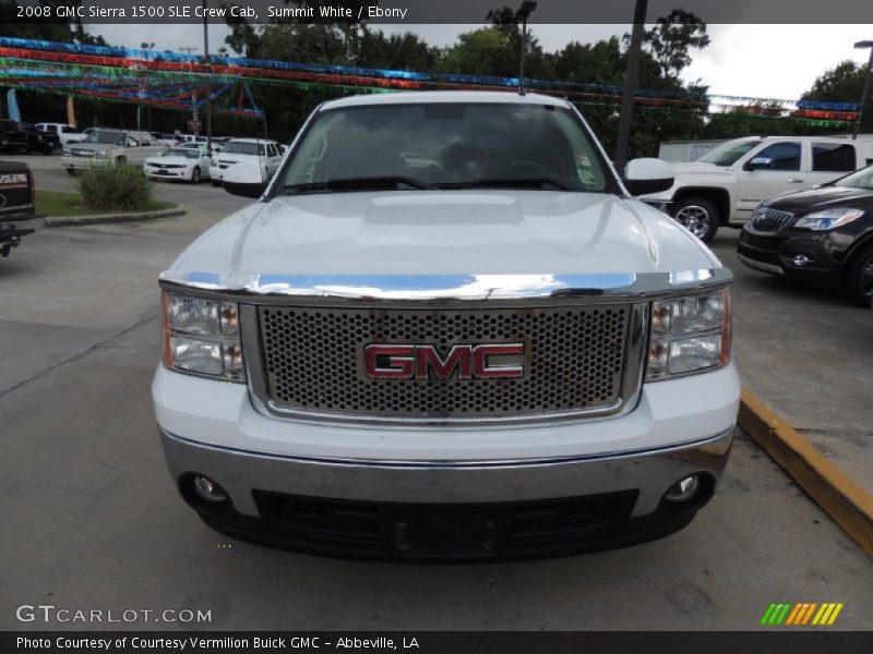Summit White / Ebony 2008 GMC Sierra 1500 SLE Crew Cab