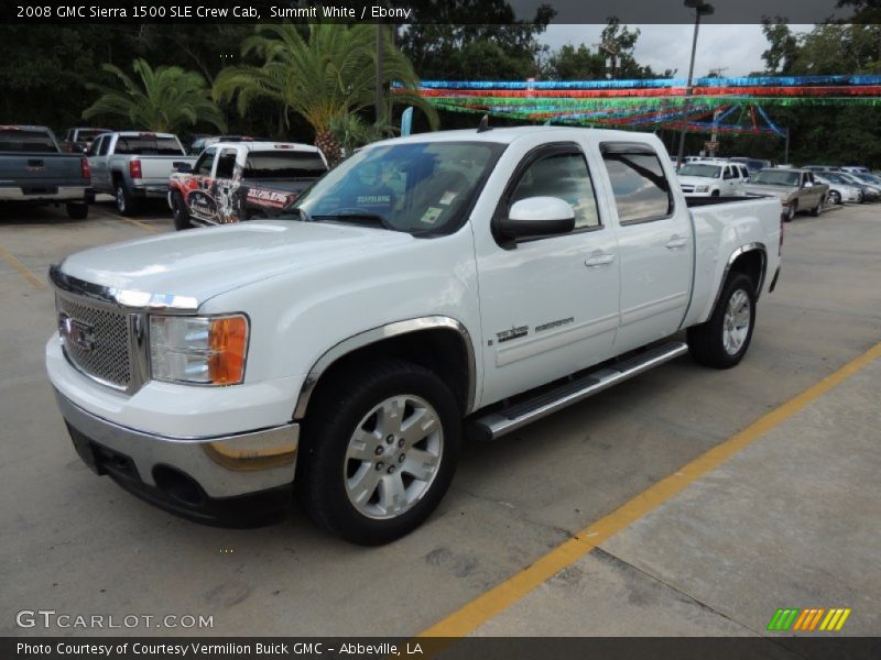 Summit White / Ebony 2008 GMC Sierra 1500 SLE Crew Cab