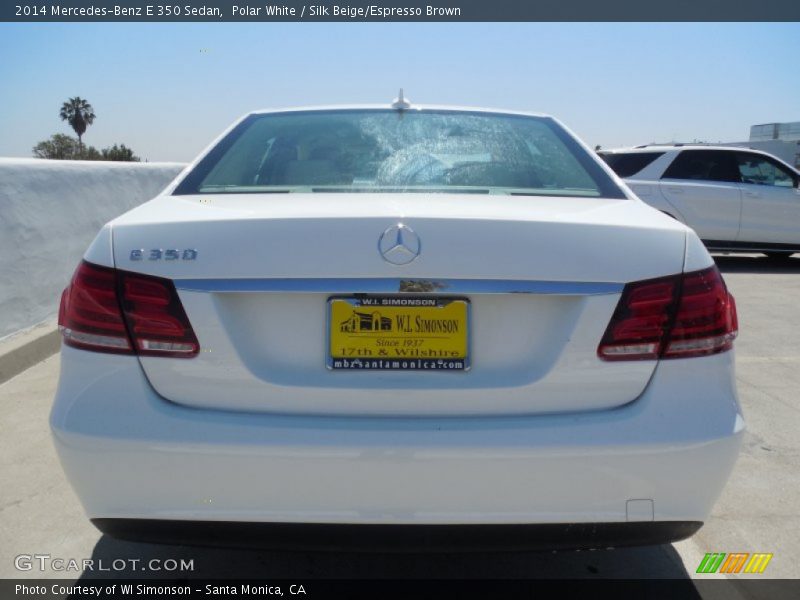 Polar White / Silk Beige/Espresso Brown 2014 Mercedes-Benz E 350 Sedan