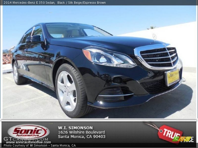 Black / Silk Beige/Espresso Brown 2014 Mercedes-Benz E 350 Sedan