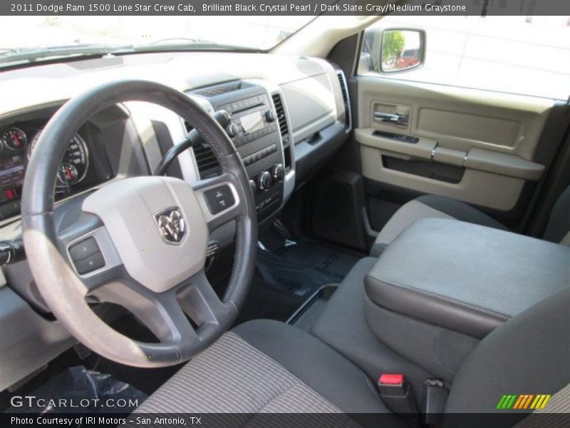 Brilliant Black Crystal Pearl / Dark Slate Gray/Medium Graystone 2011 Dodge Ram 1500 Lone Star Crew Cab