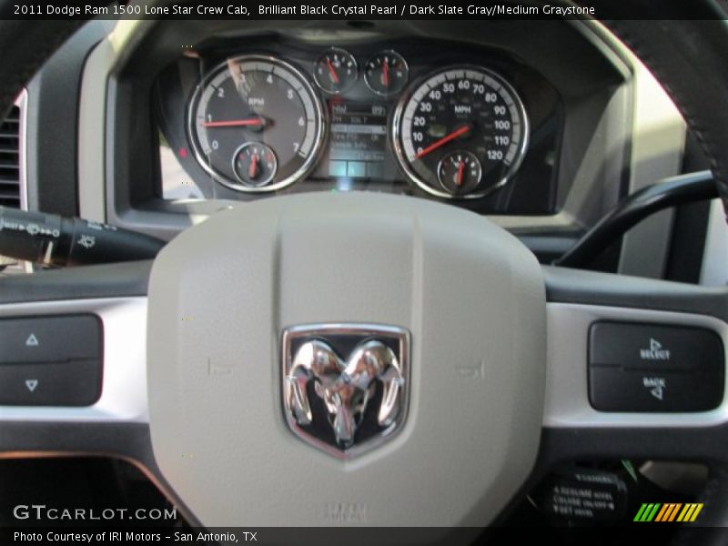 Brilliant Black Crystal Pearl / Dark Slate Gray/Medium Graystone 2011 Dodge Ram 1500 Lone Star Crew Cab