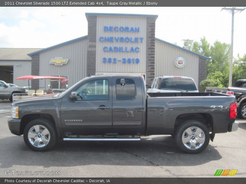 Taupe Gray Metallic / Ebony 2011 Chevrolet Silverado 1500 LTZ Extended Cab 4x4
