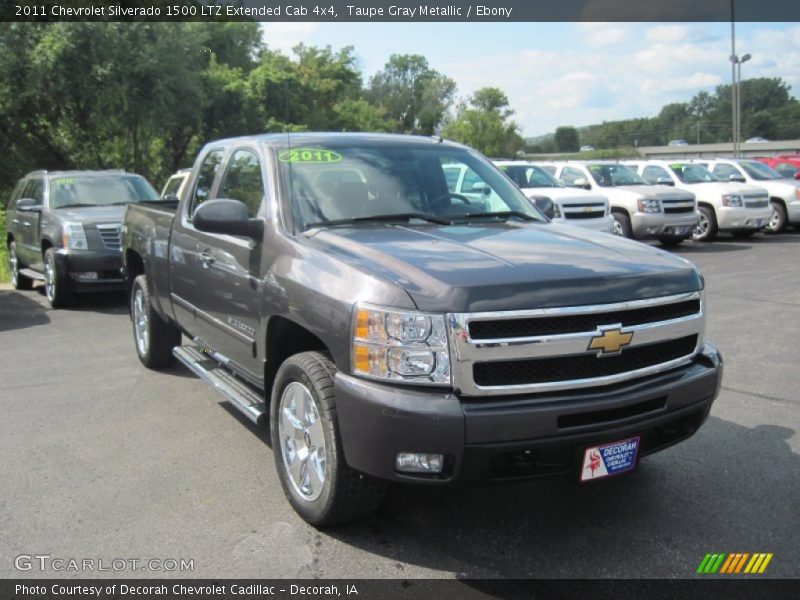 Taupe Gray Metallic / Ebony 2011 Chevrolet Silverado 1500 LTZ Extended Cab 4x4