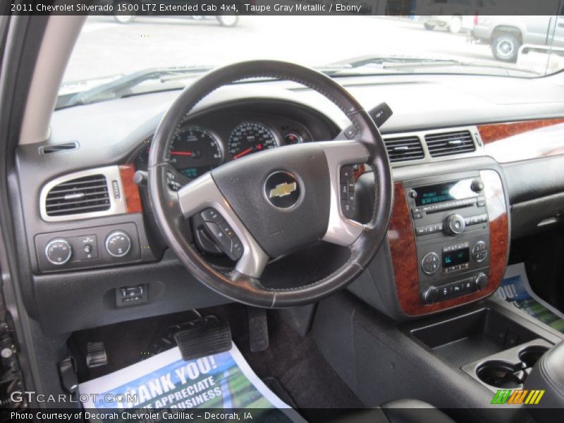 Taupe Gray Metallic / Ebony 2011 Chevrolet Silverado 1500 LTZ Extended Cab 4x4