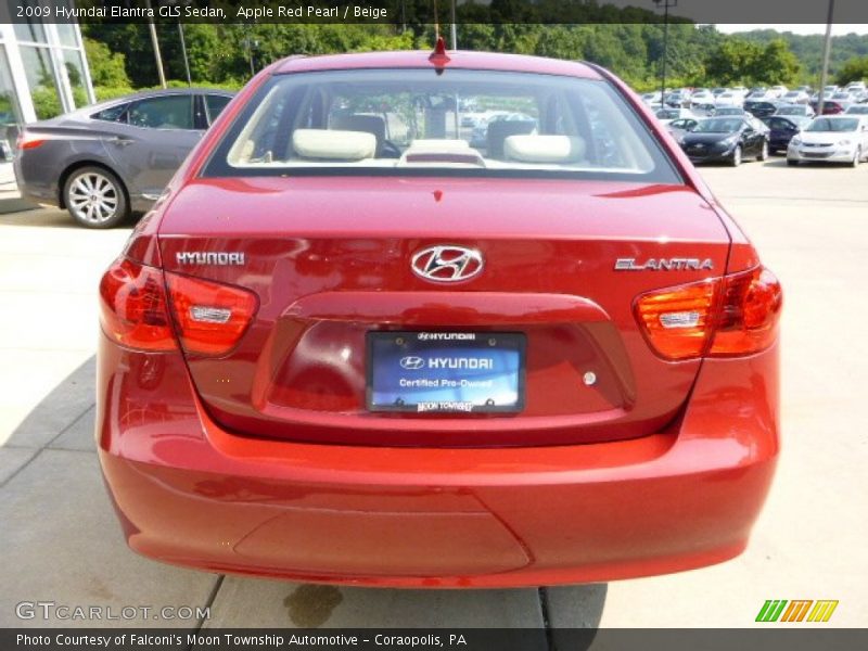 Apple Red Pearl / Beige 2009 Hyundai Elantra GLS Sedan