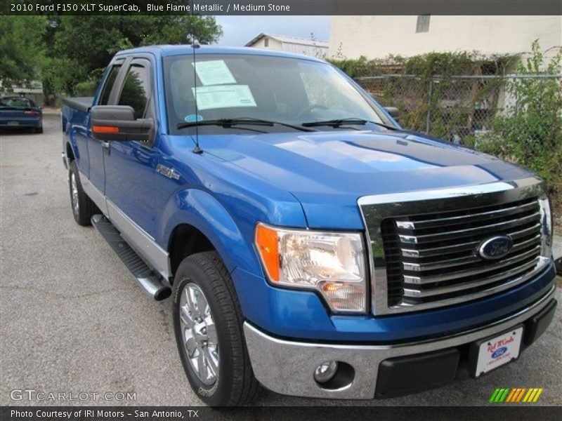 Blue Flame Metallic / Medium Stone 2010 Ford F150 XLT SuperCab