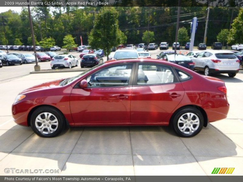 Apple Red Pearl / Beige 2009 Hyundai Elantra GLS Sedan