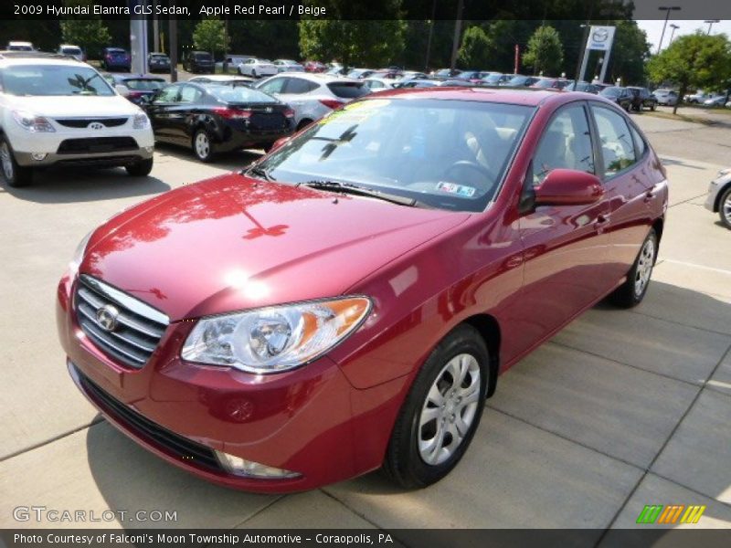 Apple Red Pearl / Beige 2009 Hyundai Elantra GLS Sedan