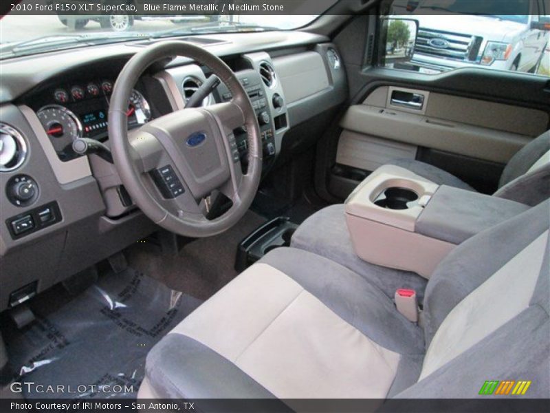 Blue Flame Metallic / Medium Stone 2010 Ford F150 XLT SuperCab
