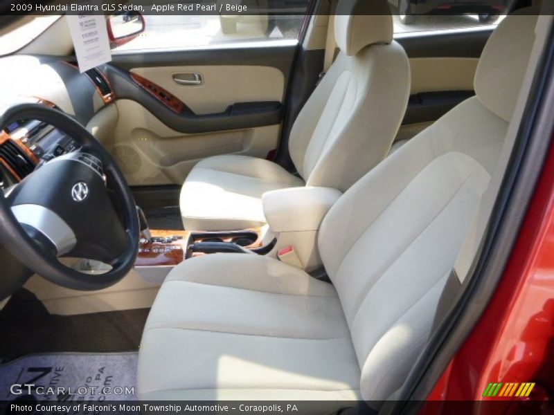 Apple Red Pearl / Beige 2009 Hyundai Elantra GLS Sedan