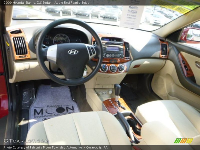 Apple Red Pearl / Beige 2009 Hyundai Elantra GLS Sedan