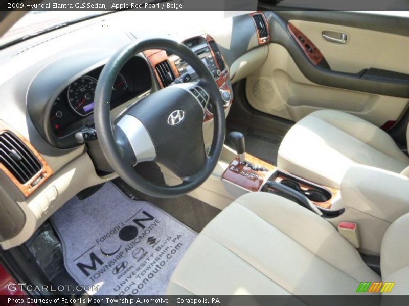 Apple Red Pearl / Beige 2009 Hyundai Elantra GLS Sedan