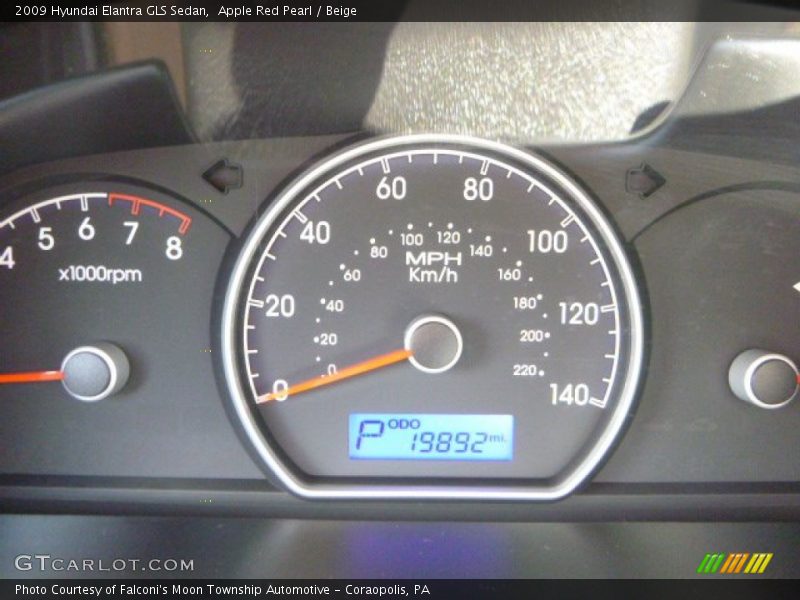 Apple Red Pearl / Beige 2009 Hyundai Elantra GLS Sedan