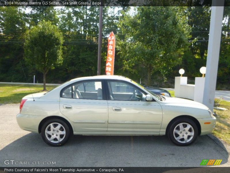 Sea Shell Green / Beige 2004 Hyundai Elantra GLS Sedan