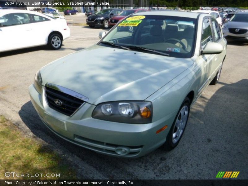 Sea Shell Green / Beige 2004 Hyundai Elantra GLS Sedan