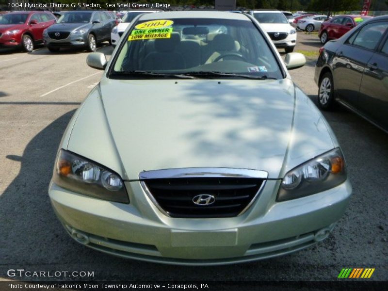 Sea Shell Green / Beige 2004 Hyundai Elantra GLS Sedan