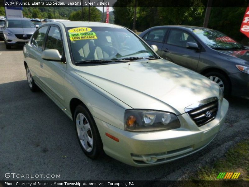Sea Shell Green / Beige 2004 Hyundai Elantra GLS Sedan