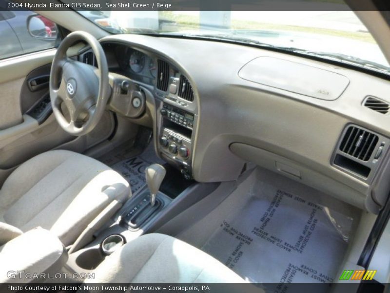 Sea Shell Green / Beige 2004 Hyundai Elantra GLS Sedan