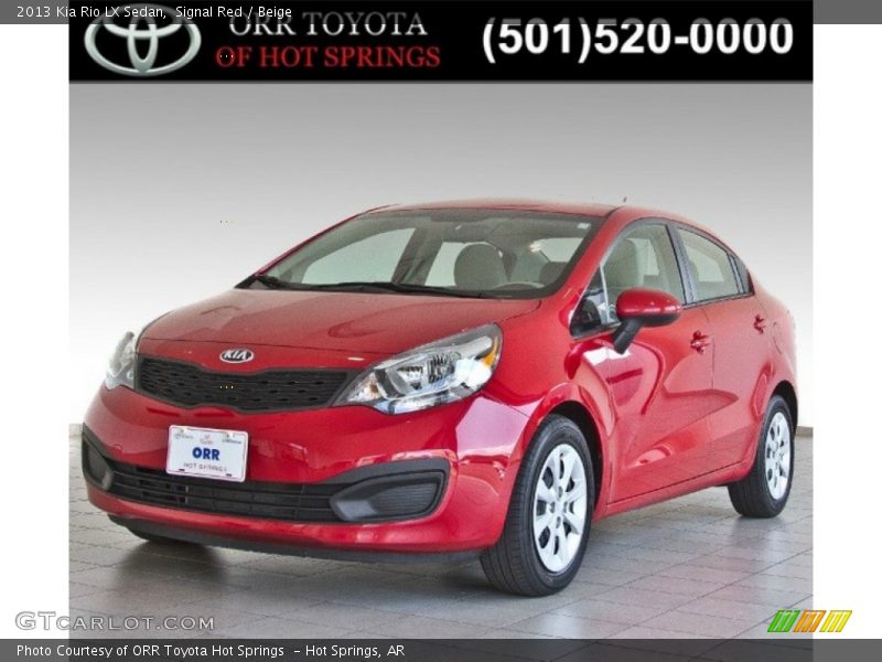 Signal Red / Beige 2013 Kia Rio LX Sedan