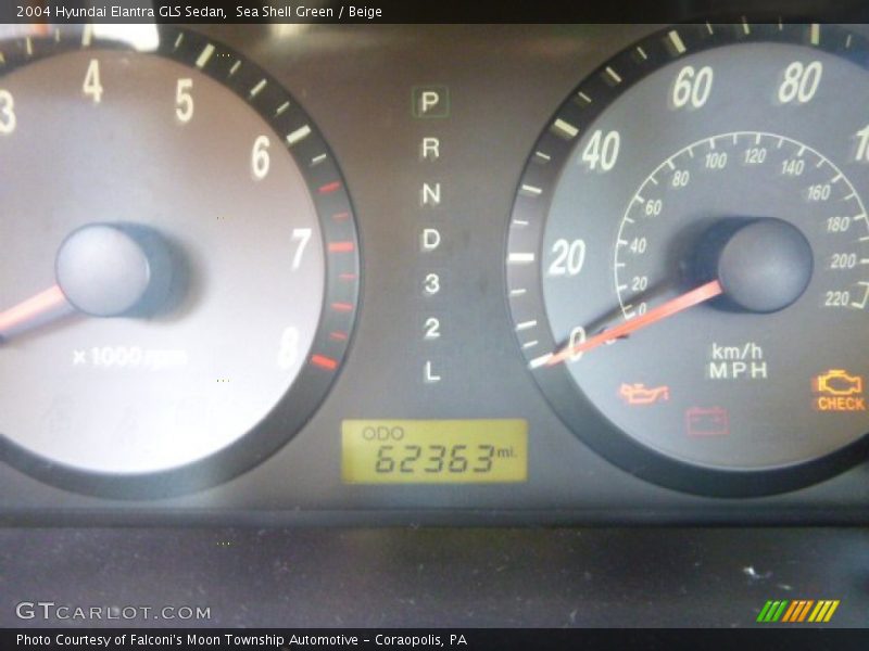 Sea Shell Green / Beige 2004 Hyundai Elantra GLS Sedan