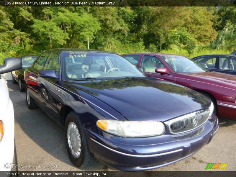 Midnight Blue Pearl / Medium Gray 1999 Buick Century Limited