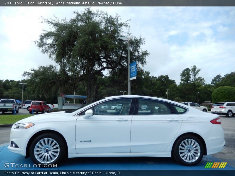 White Platinum Metallic Tri-coat / Dune 2013 Ford Fusion Hybrid SE