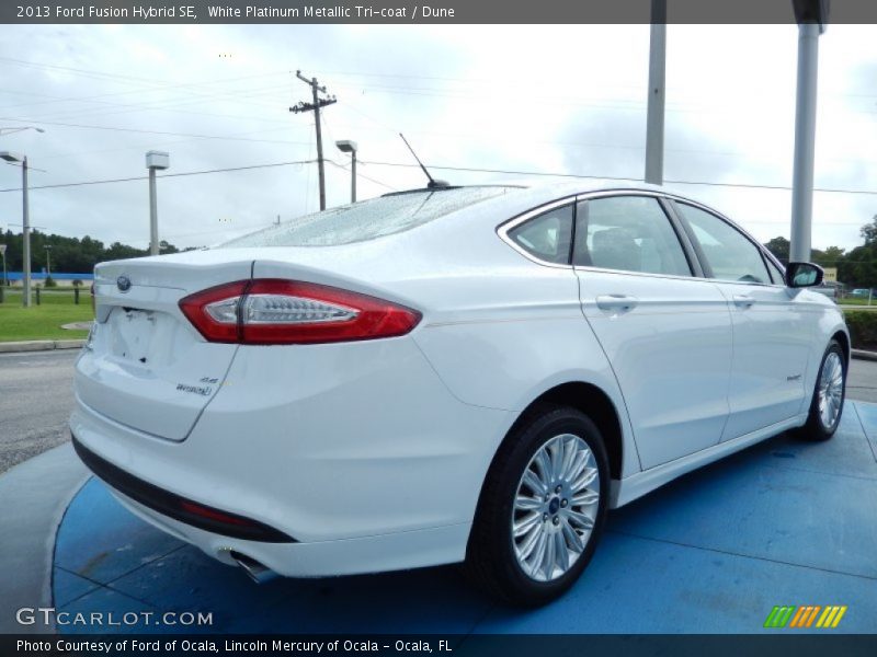 White Platinum Metallic Tri-coat / Dune 2013 Ford Fusion Hybrid SE