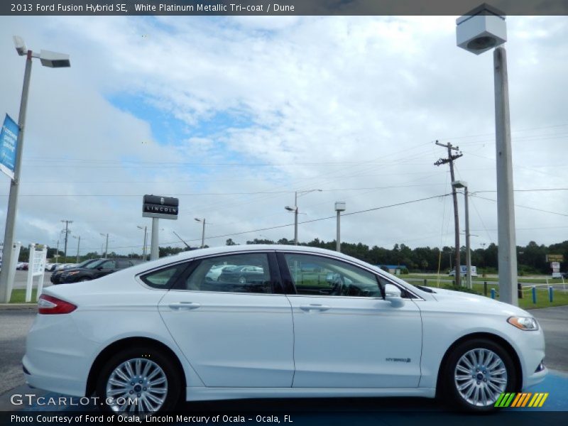 White Platinum Metallic Tri-coat / Dune 2013 Ford Fusion Hybrid SE