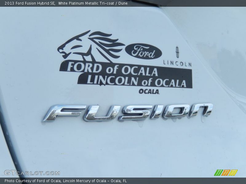 White Platinum Metallic Tri-coat / Dune 2013 Ford Fusion Hybrid SE