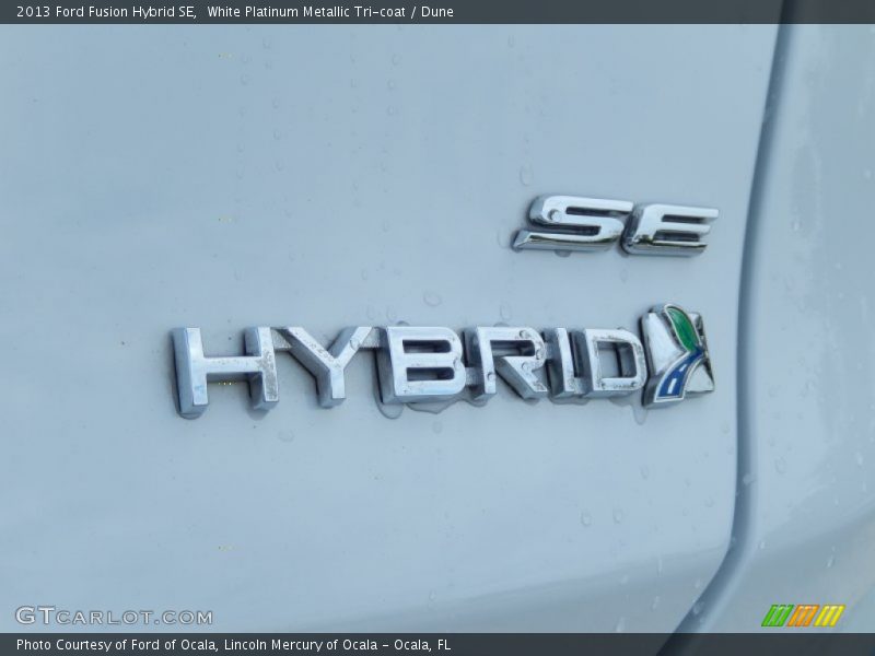 White Platinum Metallic Tri-coat / Dune 2013 Ford Fusion Hybrid SE