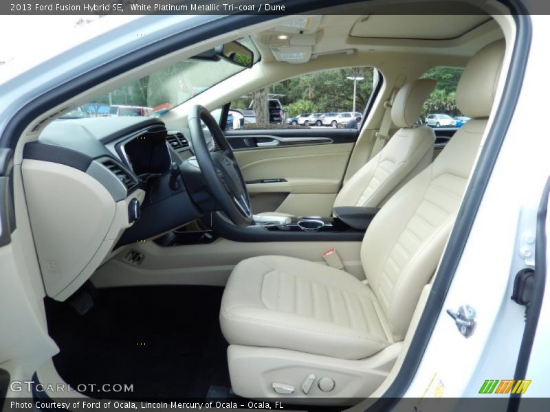 White Platinum Metallic Tri-coat / Dune 2013 Ford Fusion Hybrid SE