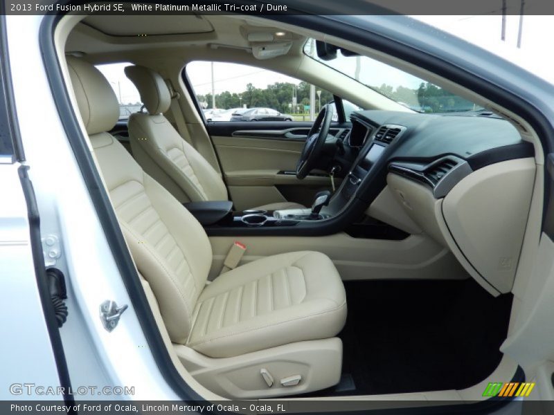 White Platinum Metallic Tri-coat / Dune 2013 Ford Fusion Hybrid SE