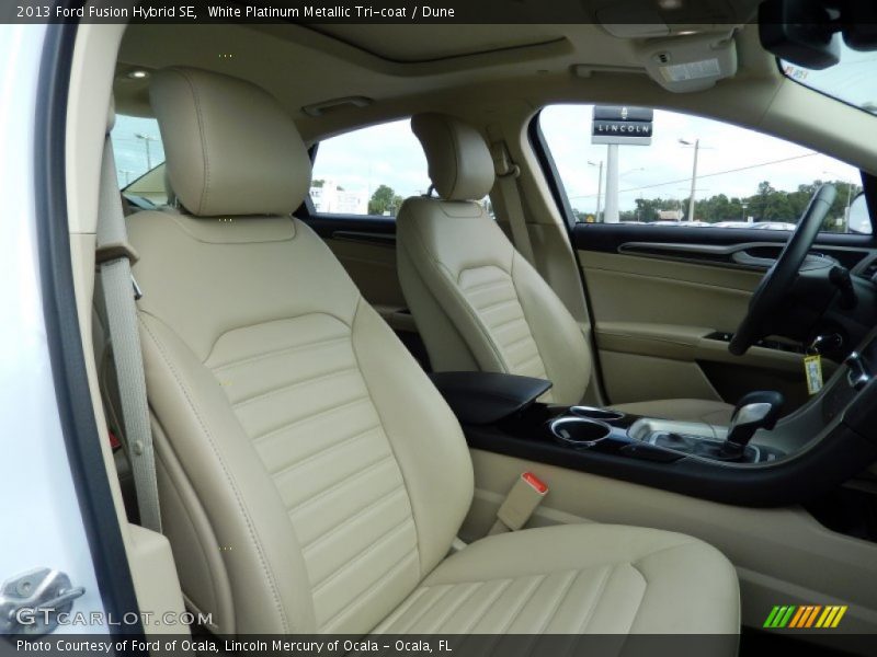 White Platinum Metallic Tri-coat / Dune 2013 Ford Fusion Hybrid SE