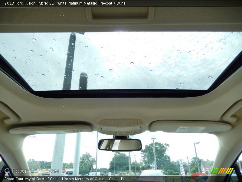 White Platinum Metallic Tri-coat / Dune 2013 Ford Fusion Hybrid SE