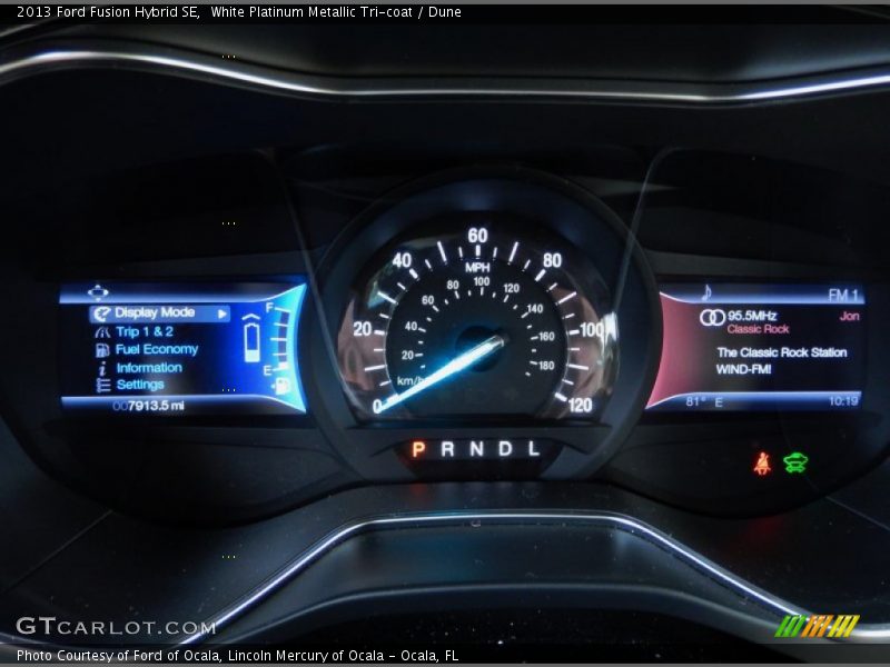 White Platinum Metallic Tri-coat / Dune 2013 Ford Fusion Hybrid SE