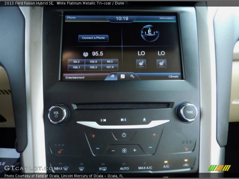 White Platinum Metallic Tri-coat / Dune 2013 Ford Fusion Hybrid SE