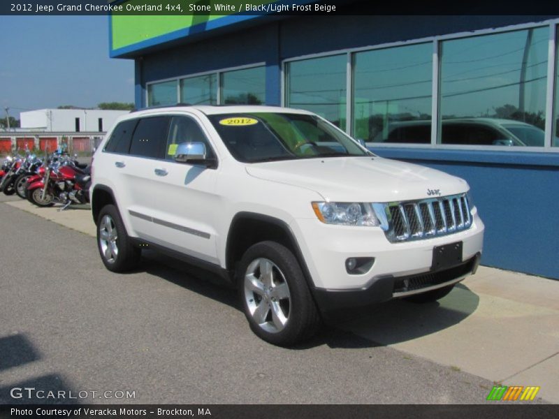 Stone White / Black/Light Frost Beige 2012 Jeep Grand Cherokee Overland 4x4