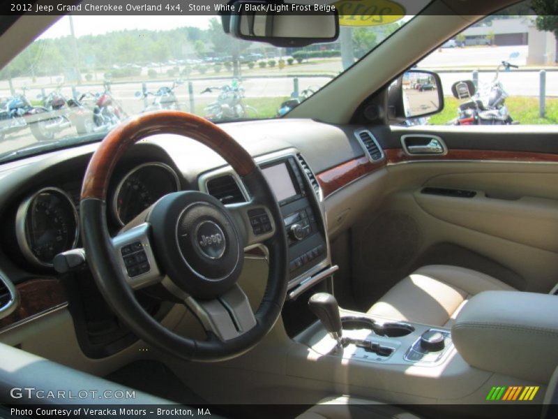 Stone White / Black/Light Frost Beige 2012 Jeep Grand Cherokee Overland 4x4