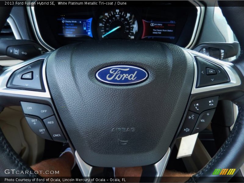 White Platinum Metallic Tri-coat / Dune 2013 Ford Fusion Hybrid SE