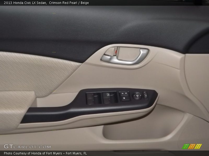 Crimson Red Pearl / Beige 2013 Honda Civic LX Sedan