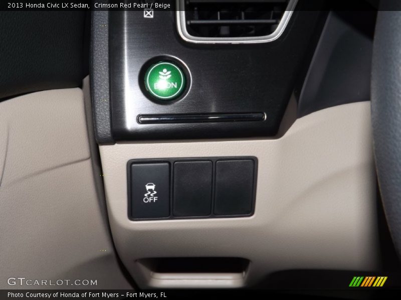 Crimson Red Pearl / Beige 2013 Honda Civic LX Sedan