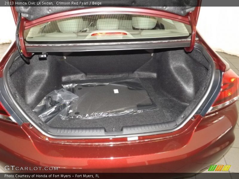 Crimson Red Pearl / Beige 2013 Honda Civic LX Sedan