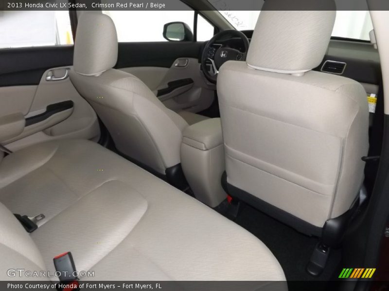 Crimson Red Pearl / Beige 2013 Honda Civic LX Sedan