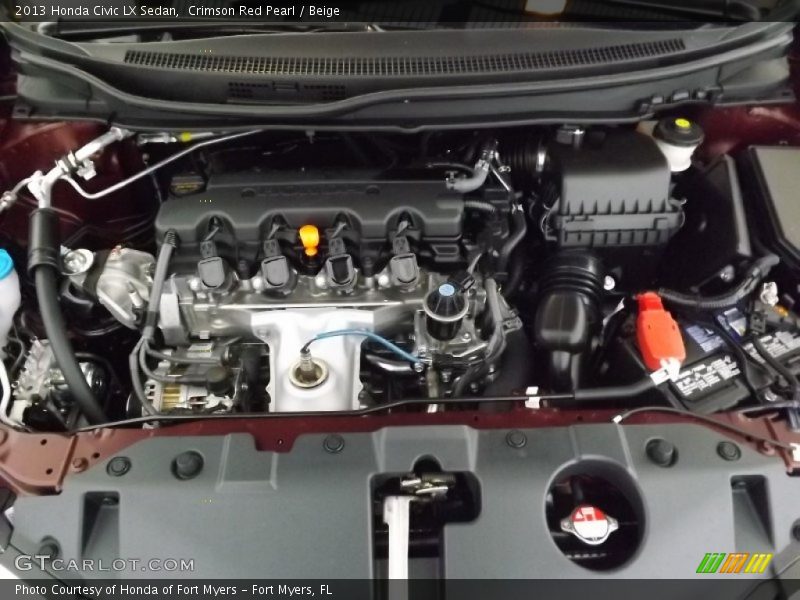 Crimson Red Pearl / Beige 2013 Honda Civic LX Sedan